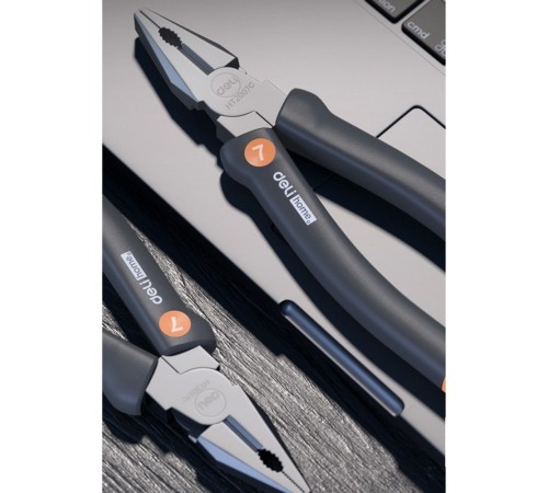 Комбинированные плоскогубцы "Home Series Gray" Deli HT2007C  180мм, эксклюзивный дизайн, рукоятка из высококачественного софттач пластика