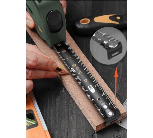 Измерительный и разметочный инструмент Deli Рулетка Home Series Green HT8316L 3м х 16мм, эксклюзивный дизайн, корпус - высококачественный софттач пластик Измерительный и разметочный инструмент Deli Рулетка Home Series Green HT8316L 3м х 16мм, эксклюзивный дизайн, корпус - высококачественный софттач пластик