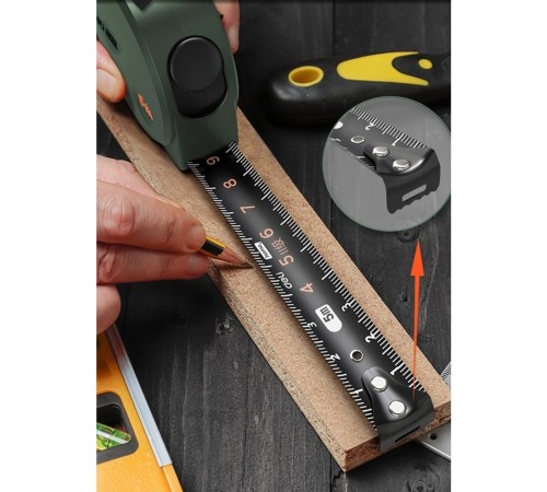 Измерительный и разметочный инструмент Deli Рулетка Home Series Green HT8519L 5м х 19мм, эксклюзивный дизайн, корпус - высококачественный софттач пластик Измерительный и разметочный инструмент Deli Рулетка Home Series Green HT8519L 5м х 19мм, эксклюзивный дизайн, корпус - высококачественный софттач пластик