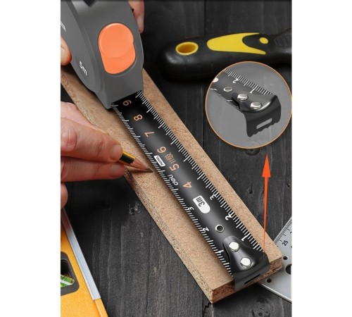 Измерительный и разметочный инструмент Deli Рулетка Home Series Gray HT8519C 5м х 19мм, эксклюзивный дизайн, корпус - высококачественный софттач пластик Измерительный и разметочный инструмент Deli Рулетка Home Series Gray HT8519C 5м х 19мм, эксклюзивный дизайн, корпус - высококачественный софттач пластик