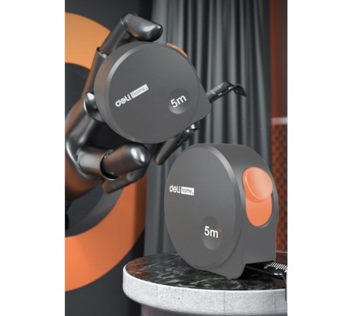 Измерительный и разметочный инструмент Deli Рулетка Home Series Gray HT8519C 5м х 19мм, эксклюзивный дизайн, корпус - высококачественный софттач пластик Измерительный и разметочный инструмент Deli Рулетка Home Series Gray HT8519C 5м х 19мм, эксклюзивный дизайн, корпус - высококачественный софттач пластик