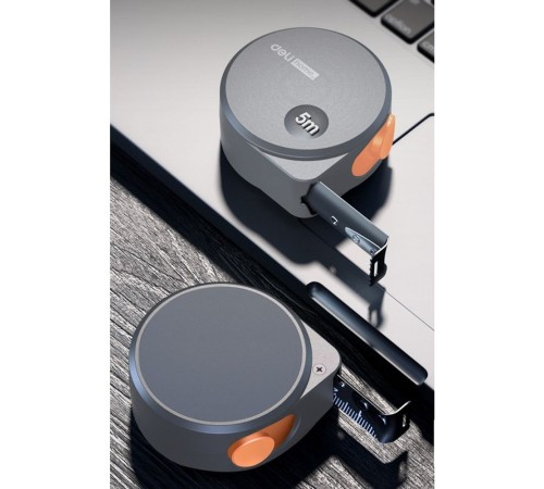 Измерительный и разметочный инструмент Deli Рулетка Home Series Gray HT8519C 5м х 19мм, эксклюзивный дизайн, корпус - высококачественный софттач пластик Измерительный и разметочный инструмент Deli Рулетка Home Series Gray HT8519C 5м х 19мм, эксклюзивный дизайн, корпус - высококачественный софттач пластик