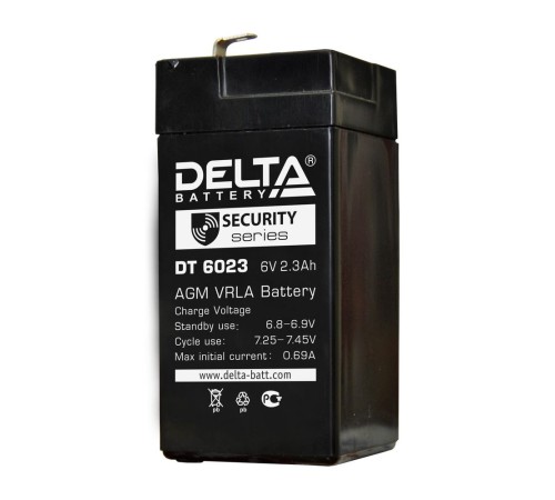 Delta DT 6023  (2,3 А\ч, 6В) свинцово- кислотный аккумулятор