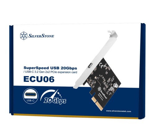 Контроллер Silverstone G56ECU060000010 SuperSpeed USB 20Gbps / USB-C 3.2 Gen 2x2 PCIe expansion card Контроллер Silverstone G56ECU060000010 SuperSpeed USB 20Gbps / USB-C 3.2 Gen 2x2 PCIe expansion card