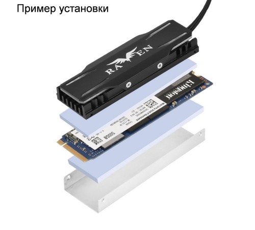 Аксессуары Silverstone G560TP03ARGB010 Комплект охлаждения M.2 SSD cooling kit with ARGB lighting