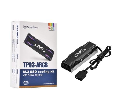 Аксессуары Silverstone G560TP03ARGB010 Комплект охлаждения M.2 SSD cooling kit with ARGB lighting