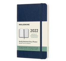 Еженедельник Moleskine CLASSIC SOFT WKNT Pocket 90x140мм 144стр. мягкая обложка синий сапфир