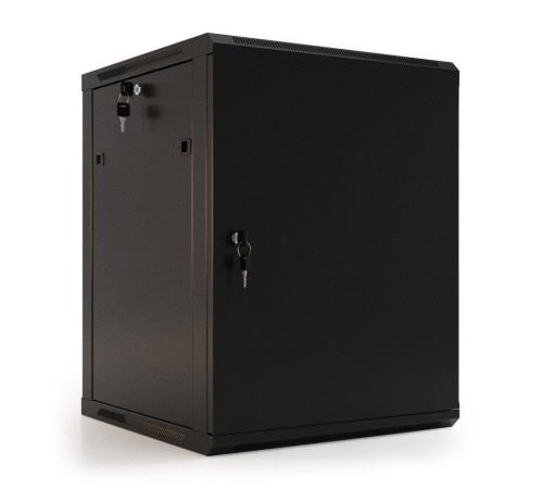 Шкаф коммутационный Hyperline (TWB-0645-SR-RAL9004) настенный 6U 600x450мм пер.дв.стал.лист 60кг черный
