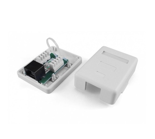 Розетка Hyperline SB1-1-8P8C-C5E-WHRJ45 1 кат.5E UTP бел.