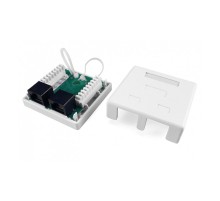 Розетка Hyperline SB1-2-8P8C-C5E-WHRJ45 2 кат.5E UTP бел. (упак.:1шт)