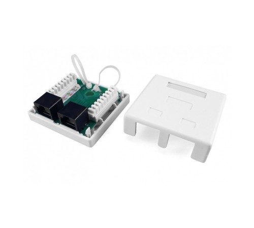 Розетка Hyperline SB1-2-8P8C-C5E-WHRJ45 2 кат.5E UTP бел. (упак.:1шт)