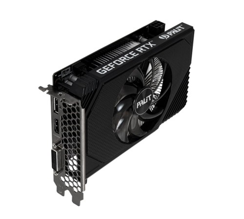 Видеокарта Palit PCI-E 4.0 PA-RTX3050 STORMX NVIDIA GeForce RTX 3050 8192Mb 128 GDDR6 1552/14000 HDMIx1 DPx3 HDCP Ret Видеокарта Palit PCI-E 4.0 PA-RTX3050 STORMX NVIDIA GeForce RTX 3050 8192Mb 128 GDDR6 1552/14000 HDMIx1 DPx3 HDCP Ret