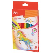 Карандаши цветные Deli EC00310 ColoRun тополь 18цв. коробка/европод.