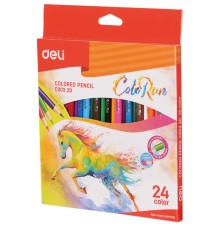 Карандаши цветные Deli ColoRun EC00320 тополь 24цв. коробка/европод.