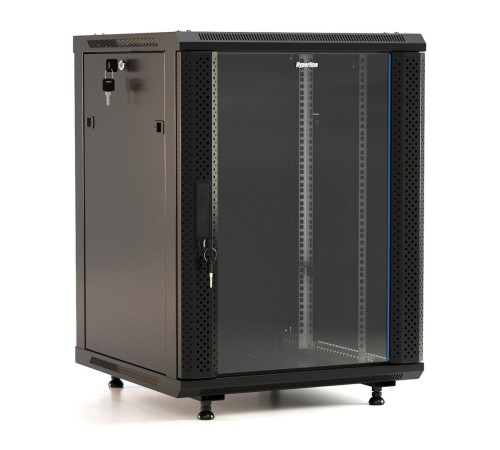 Шкаф серверный Hyperline (TWB-FC-1866-GP-RAL9004) настенный 18U 600x600мм пер.дв.стекл 60кг черный IP20 сталь Шкаф серверный Hyperline (TWB-FC-1866-GP-RAL9004) настенный 18U 600x600мм пер.дв.стекл 60кг черный IP20 сталь