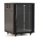 Шкаф серверный Hyperline (TWB-FC-1866-GP-RAL9004) настенный 18U 600x600мм пер.дв.стекл 60кг черный IP20 сталь