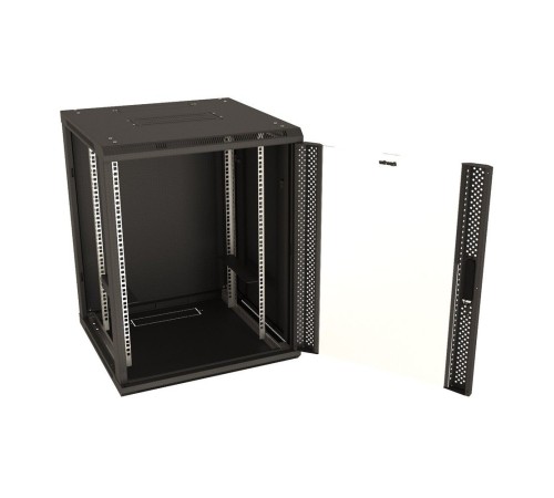 Шкаф серверный Hyperline (TWB-FC-1866-GP-RAL9004) настенный 18U 600x600мм пер.дв.стекл 60кг черный IP20 сталь Шкаф серверный Hyperline (TWB-FC-1866-GP-RAL9004) настенный 18U 600x600мм пер.дв.стекл 60кг черный IP20 сталь
