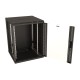 Шкаф серверный Hyperline (TWB-FC-1866-GP-RAL9004) настенный 18U 600x600мм пер.дв.стекл 60кг черный IP20 сталь