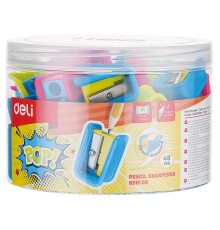 Точилка для карандашей ручная Deli ER00106 PoP 1 отверстие пластик ассорти туба