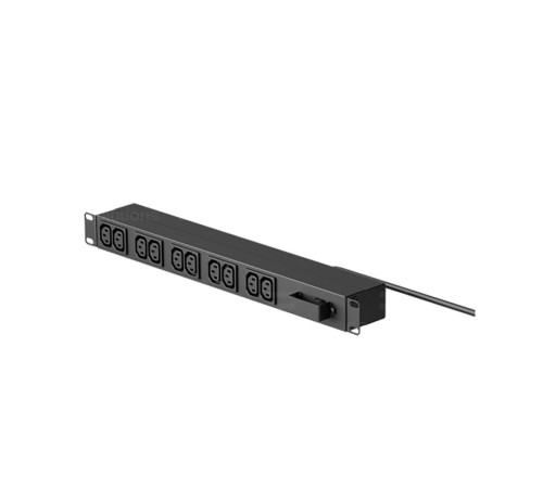 Блок распределения питания PDU C3 горизонтальный, 1U, 1 фаза, 16А, С13-9, вх.Schuko, кабель 1,8м 1U, 1 фаза, 16А, С13-9, вх.Schuko, кабель 1,8м