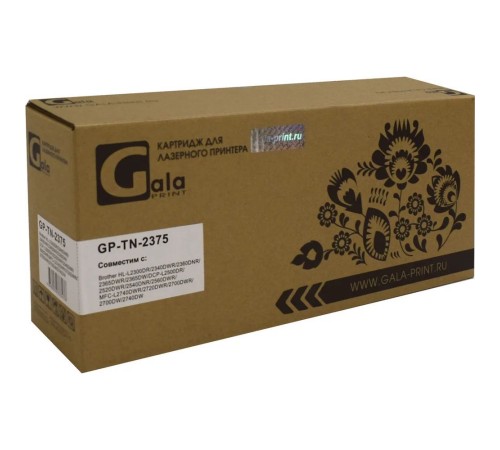 GalaPrint Картридж GP-TN-2375  для принтеров Brother DCP-L2500/DCP-L2500DR/DCP-L2520/DCP-L2520DWR/DCP-L2540/DCP-L2540DNR/DCP-L2560/DCP-L2560DWR/HL-L2300/HL-L2300DR/HL-L2340/HL-L2340DWR/HL-L2360/HL-L2360DNR/HL-L2365/HL-L2365DWR/HL-L2380/MFC-L2700/MFC-L270