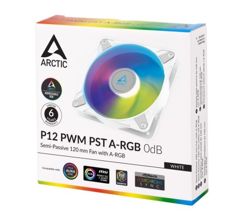 Вентилятор корпусной ARCTIC P12 PWM PST A-RGB (White) retail арт. ACFAN00254A Вентилятор корпусной ARCTIC P12 PWM PST A-RGB (White) retail арт. ACFAN00254A