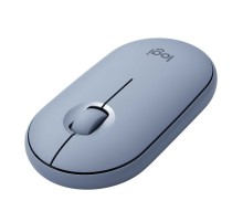 Мышь беспроводная Logitech PEBBLE M350 Blue [910-005598] голубая, оптическая, 1000dpi, 2.4GHz, USB-ресивер, бесшумная, под обе руки
