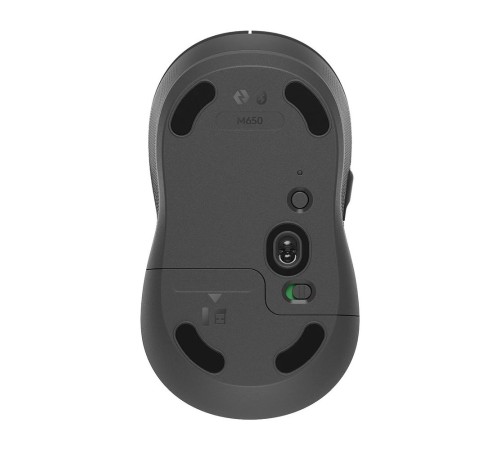 Мышь беспроводная Logitech M650 Signature Graphite [910-006390] темно-серая, 400-4000 dpi, Bluetooth + 2.4G, 5 кнопок, АА-батарейка, полноразмерная, правый хват