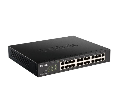 Коммутатор D-Link DGS-1100-24PV2/A3A, L2 Smart Switch with 24 10/100/1000Base-T ports (12 PoE ports 802.3af/802.3at (30 W), PoE Budget 100 W). 8K Mac address, 802.3x Flow Control, 802.3ad Link Aggregation, Po (DGS-1100-24PV2/A3A)
