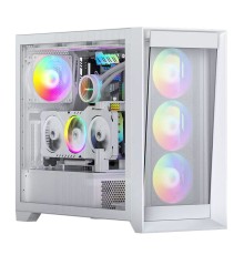 "Lagrange" ATX, White, FANS: 120mm ARGB: 3 Top + 1 Rear + HUB. Drive bay int: 3x3,5" + 3x2,5". 2xUSB3.0+1xUSB-C, Audio I/O, Up to 14x120mm Fans, GPU up to 425mm, PSU max 270mm, CPU cooler up to 190mm, SPCC 1,0mm metal, 4mm TG side pane