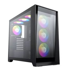 "Lagrange" ATX, Black, FANS: 120mm ARGB: 3 Top + 1 Rear + HUB. Drive bay int: 3x3,5" + 3x2,5". 2xUSB3.0+1xUSB-C, Audio I/O, Up to 14x120mm Fans, GPU up to 425mm, PSU max 270mm, CPU cooler up to 190mm, SPCC 1,0mm metal, 4mm TG side pane