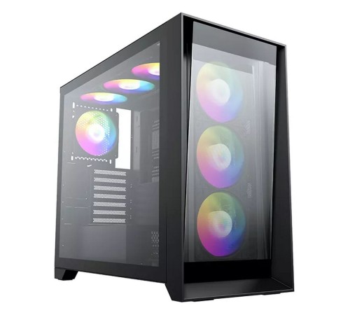 "Lagrange" ATX, Black, FANS: 120mm ARGB: 3 Top + 1 Rear + HUB. Drive bay int: 3x3,5" + 3x2,5". 2xUSB3.0+1xUSB-C, Audio I/O, Up to 14x120mm Fans, GPU up to 425mm, PSU max 270mm, CPU cooler up to 190mm, SPCC 1,0mm metal, 4mm TG side pane "Lagrange" ATX, Black, FANS: 120mm ARGB: 3 Top + 1 Rear + HUB. Drive bay int: 3x3,5" + 3x2,5". 2xUSB3.0+1xUSB-C, Audio I/O, Up to 14x120mm Fans, GPU up to 425mm, PSU max 270mm, CPU cooler up to 190mm, SPCC 1,0mm metal, 4mm TG side pane