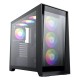 "Lagrange" ATX, Black, FANS: 120mm ARGB: 3 Top + 1 Rear + HUB. Drive bay int: 3x3,5" + 3x2,5". 2xUSB3.0+1xUSB-C, Audio I/O, Up to 14x120mm Fans, GPU up to 425mm, PSU max 270mm, CPU cooler up to 190mm, SPCC 1,0mm metal, 4mm TG side pane