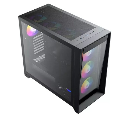 "Lagrange" ATX, Black, FANS: 120mm ARGB: 3 Top + 1 Rear + HUB. Drive bay int: 3x3,5" + 3x2,5". 2xUSB3.0+1xUSB-C, Audio I/O, Up to 14x120mm Fans, GPU up to 425mm, PSU max 270mm, CPU cooler up to 190mm, SPCC 1,0mm metal, 4mm TG side pane "Lagrange" ATX, Black, FANS: 120mm ARGB: 3 Top + 1 Rear + HUB. Drive bay int: 3x3,5" + 3x2,5". 2xUSB3.0+1xUSB-C, Audio I/O, Up to 14x120mm Fans, GPU up to 425mm, PSU max 270mm, CPU cooler up to 190mm, SPCC 1,0mm metal, 4mm TG side pane