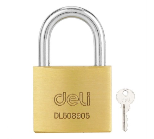 Замок Deli Замок навесной Deli DL508905 латунный, 40мм Замок Deli Замок навесной Deli DL508905 латунный, 40мм