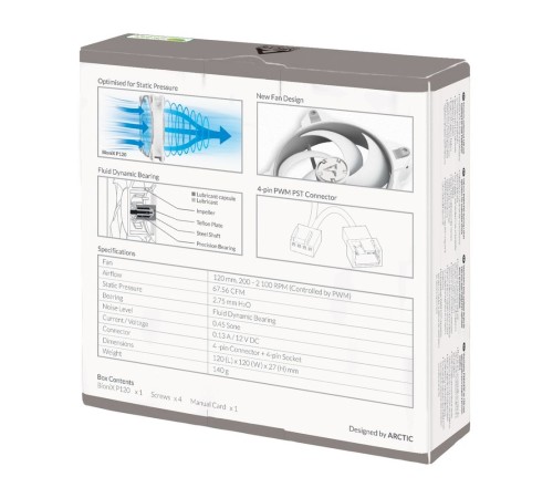 ARCTIC BioniX P120 (Grey/White) PWM 200 - 2100 RPM - retail (ACFAN00167A)