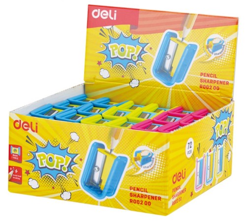 Точилка для карандашей ручная Deli ER00200 PoP 1 отверстие пластик ассорти дисплей Точилка для карандашей ручная Deli ER00200 PoP 1 отверстие пластик ассорти дисплей