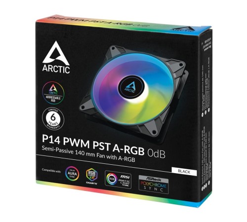 ARCTIC P14 PWM PST A-RGB 0dB (Black) - retail  (ACFAN00239A)
