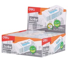 Ластик Deli EH00110 Scribe 42x17x10мм белый картон.кор.
