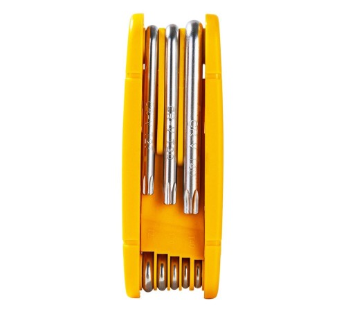 Ключи Deli Набор складных шестигранных ключей «TORX" Deli DL234308 размеры T9,T10,T15,T20,T25,T27,T30,T40, пластиковый держатель Ключи Deli Набор складных шестигранных ключей «TORX" Deli DL234308 размеры T9,T10,T15,T20,T25,T27,T30,T40, пластиковый держатель