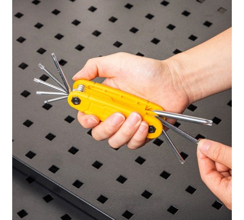 Ключи Deli Набор складных шестигранных ключей «TORX" Deli DL234308 размеры T9,T10,T15,T20,T25,T27,T30,T40, пластиковый держатель Ключи Deli Набор складных шестигранных ключей «TORX" Deli DL234308 размеры T9,T10,T15,T20,T25,T27,T30,T40, пластиковый держатель