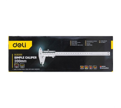 Измерительный и разметочный инструмент Deli Штангенциркуль Deli DL92200 200мм, метрическая шкала
