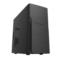 Case Foxline FL–628-FZ450R-U32 mATX case, black, w/PSU 450W 12cm, w/2xUSB2.0, w/2xUSB3.0 w/pwr cord, w/o FAN