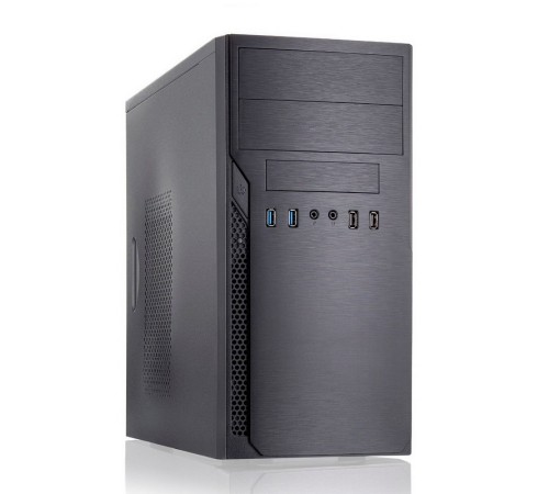 Case Foxline FL–628-FZ450R-U32 mATX case, black, w/PSU 450W 12cm, w/2xUSB2.0, w/2xUSB3.0 w/pwr cord, w/o FAN