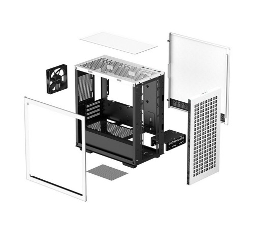 Корпус MiniTower DeepCool CH370 WH белый без БП mATX TG window 1x120mm fan (R-CH370-WHNAM1-G-1)