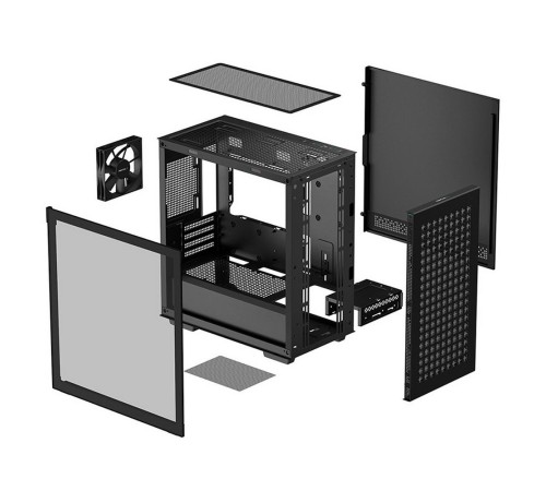 Корпус MiniTower DeepCool CH370 черный без БП mATX TG window 1x120mm fan (R-CH370-BKNAM1-G-1)