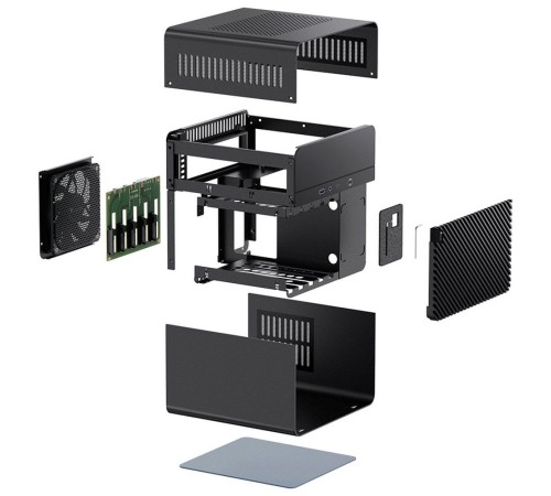 Корпус JONSBO N2 Black без БП, mini-ITX, SFX, черный