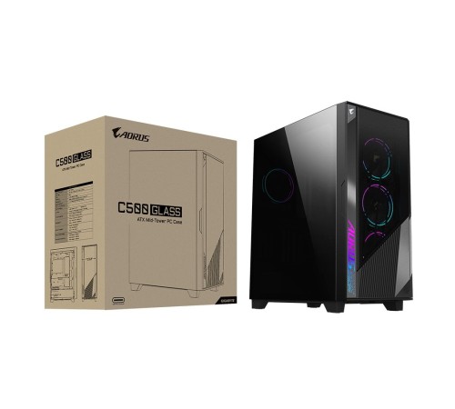 AORUS C500G ST MidTower, E-ATX, USB-C x1, USB 3.0 x2, Audio I/O, Black,TG AORUS C500G ST MidTower, E-ATX, USB-C x1, USB 3.0 x2, Audio I/O, Black,TG