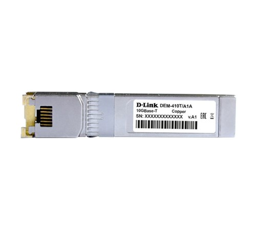Трансивер D-Link 410T/A2A, SFP+ Transceiver with 1 10GBase-T port.Copper transceiver (up to 30m), 3.3V power (410T/A2A) Трансивер D-Link 410T/A2A, SFP+ Transceiver with 1 10GBase-T port.Copper transceiver (up to 30m), 3.3V power (410T/A2A)