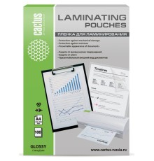 Пленка для ламинирования Cactus 60мкм A4 (100шт) глянцевая 216x303мм CS-LPGA460100